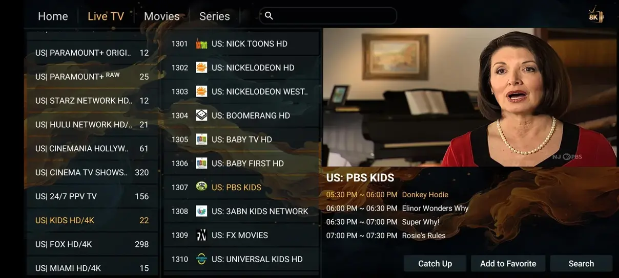 HoxyTV modern electronic program guide dashboard interface
