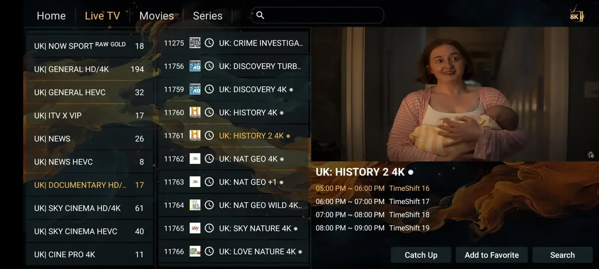 On demand movies and series browsing UI layout